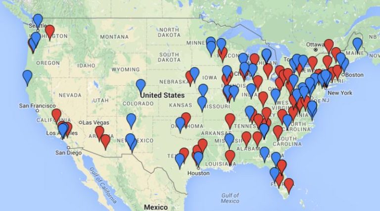 Tuning SoTL map of the United States