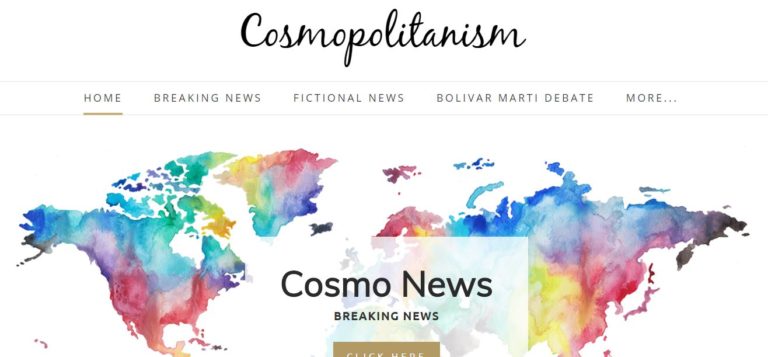 Cosmopolitanism website screenshot