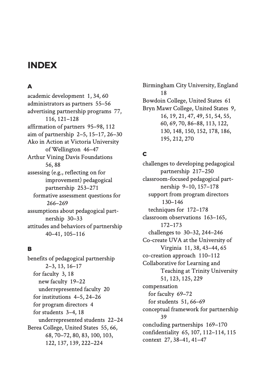 what is an index in a research paper