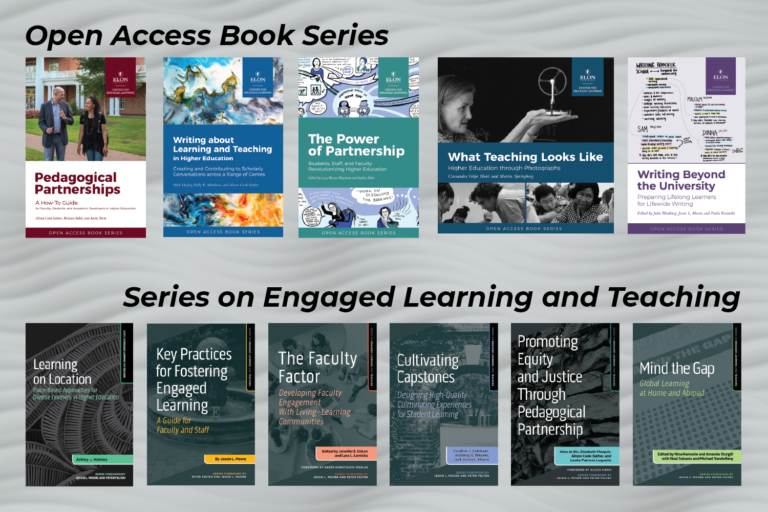 Book covers are shown for all books in two series: Open Access Book Series and the Series on Engaged Learning and Teaching