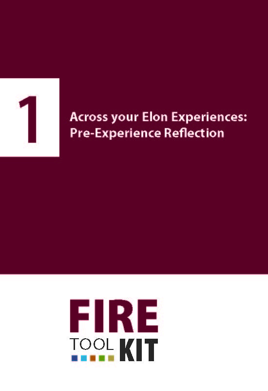Image of FIRE Toolkit card for "Across your Elon Experiences: Pre-Experience Reflection"