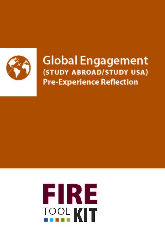 Image of FIRE Toolkit card for "Global Engagement (Study Abroad/Study USA): Pre-Experience Reflection"