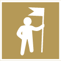Icon of a person placing a flag