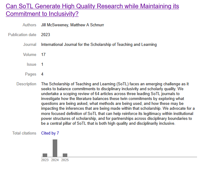 Screenshot of academic journal search result on Google Scholar. 