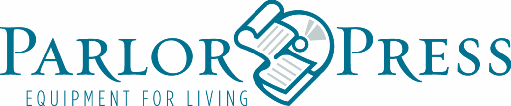 Parlor Press logo with embedded icons of printed pages and a CD, as well as the Parlor Press tag line, "Equipment for Living."