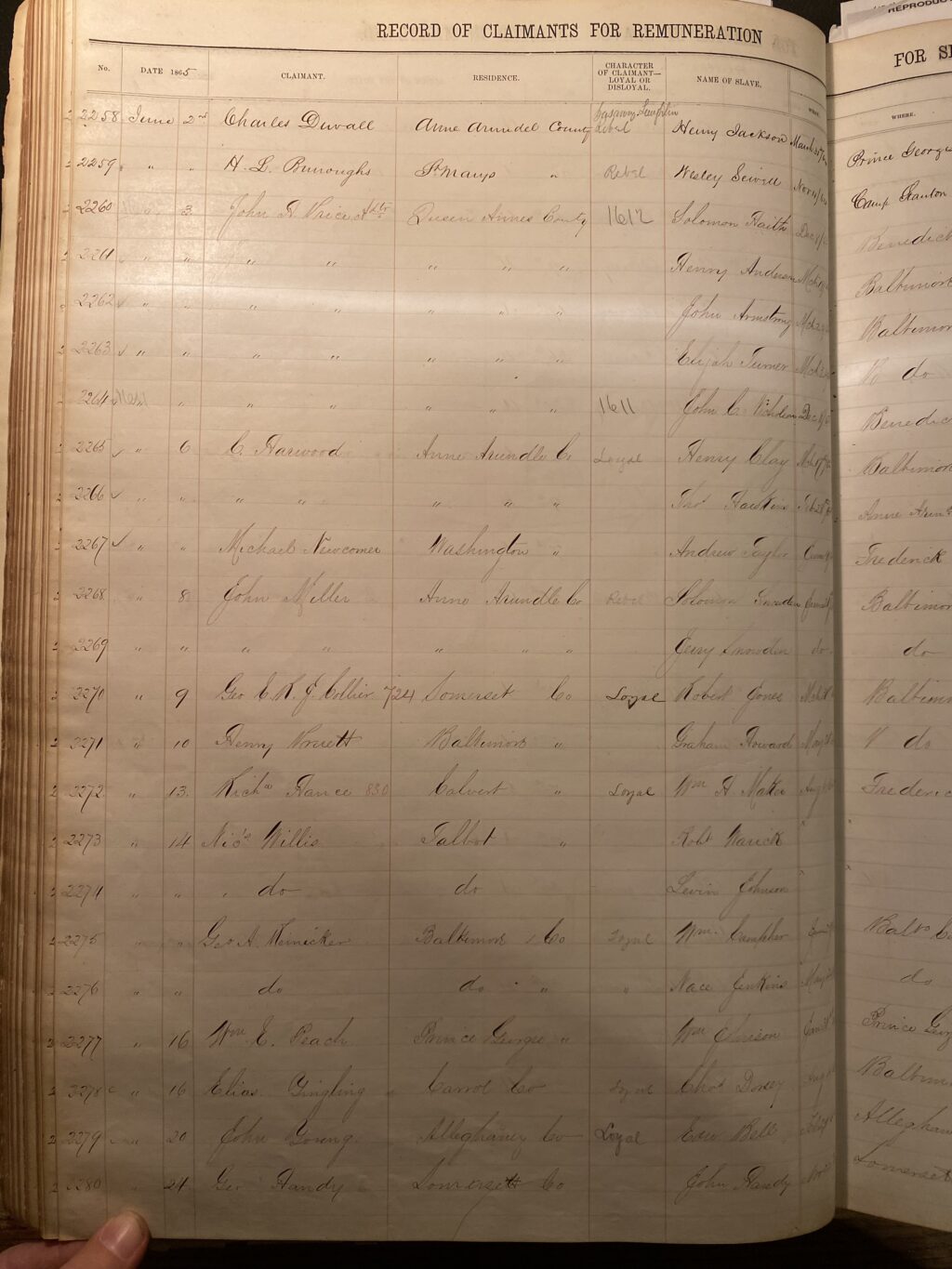 Photo of large old book page with written script in columns and rows.